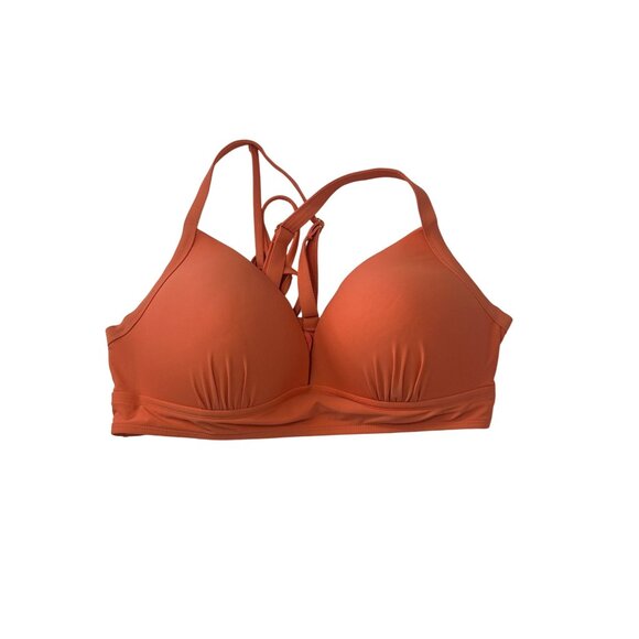 Womens Time And Tru 1X Orange Padded Bikini Top With Crisscross Back Strap1750 - Picture 1 of 6